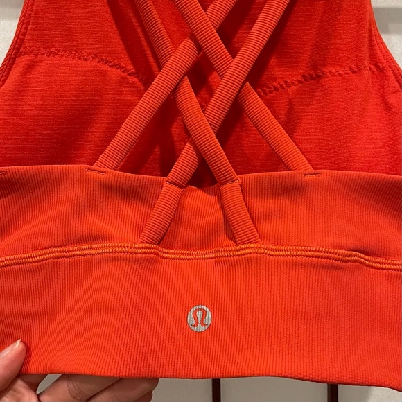 Lululemon’s “Carnation Red” 🦋 The Energy Sports Bra — High Neck — Ribbed 🦋 - Picture 6 of 7
